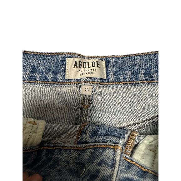 AGOLDE size 26 cut off distressed jean denim shorts - EUC - Picture 9 of 9
